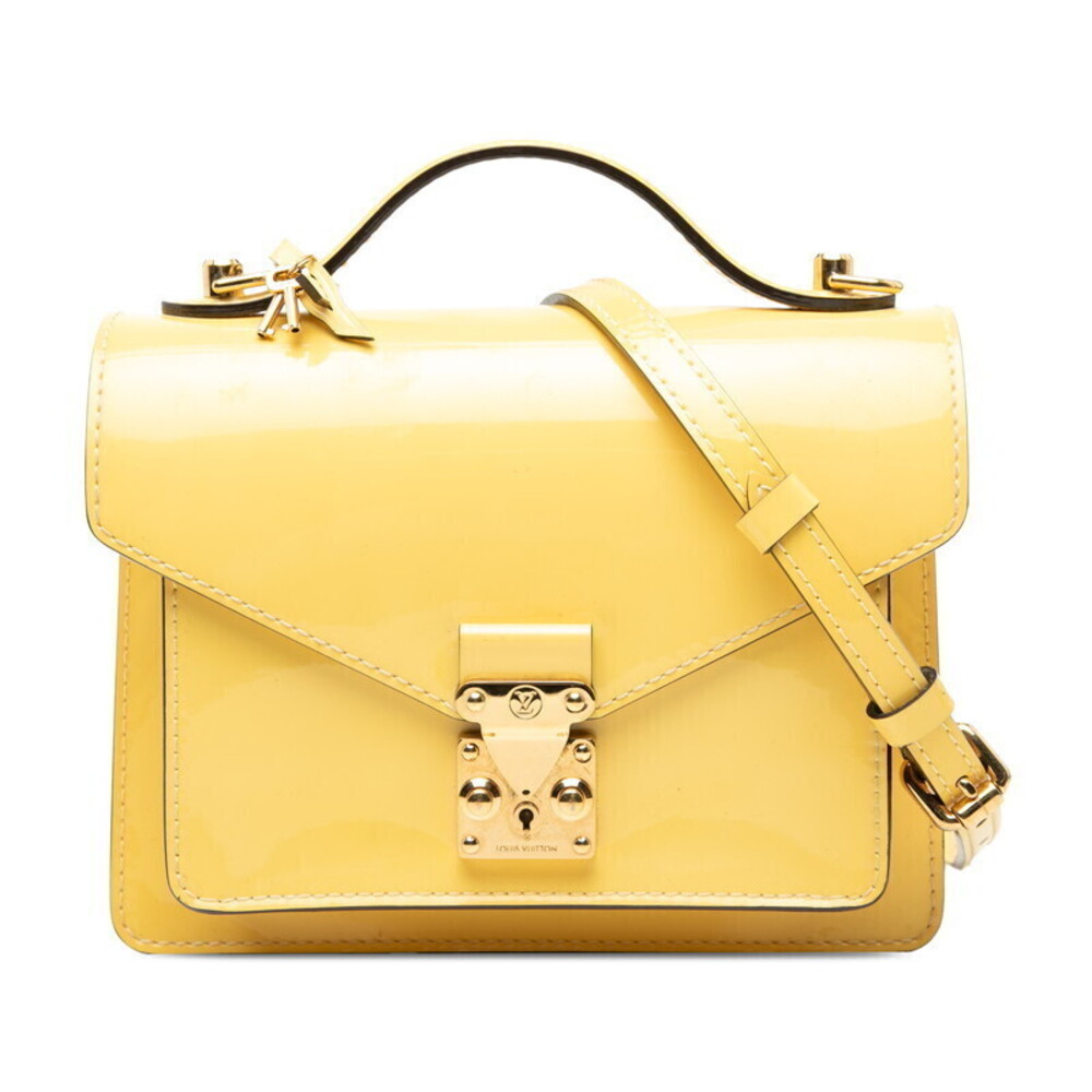 Louis Vuitton Vernis Monceau Shoulder Bag Yellow Patent Vernis Leather